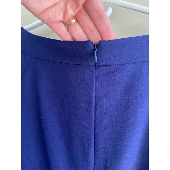 Lafayette 148 New York Cobalt Blue Wool Blend Sheath Dress Size 6 Boatneck - Picture 9 of 11